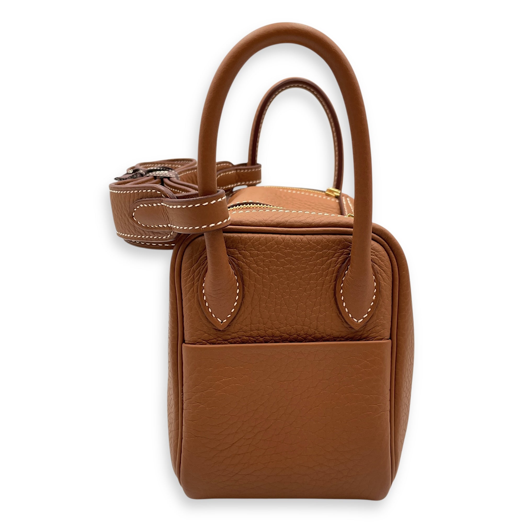 Lindy II Mini Gold in Clemence, Gold hardware