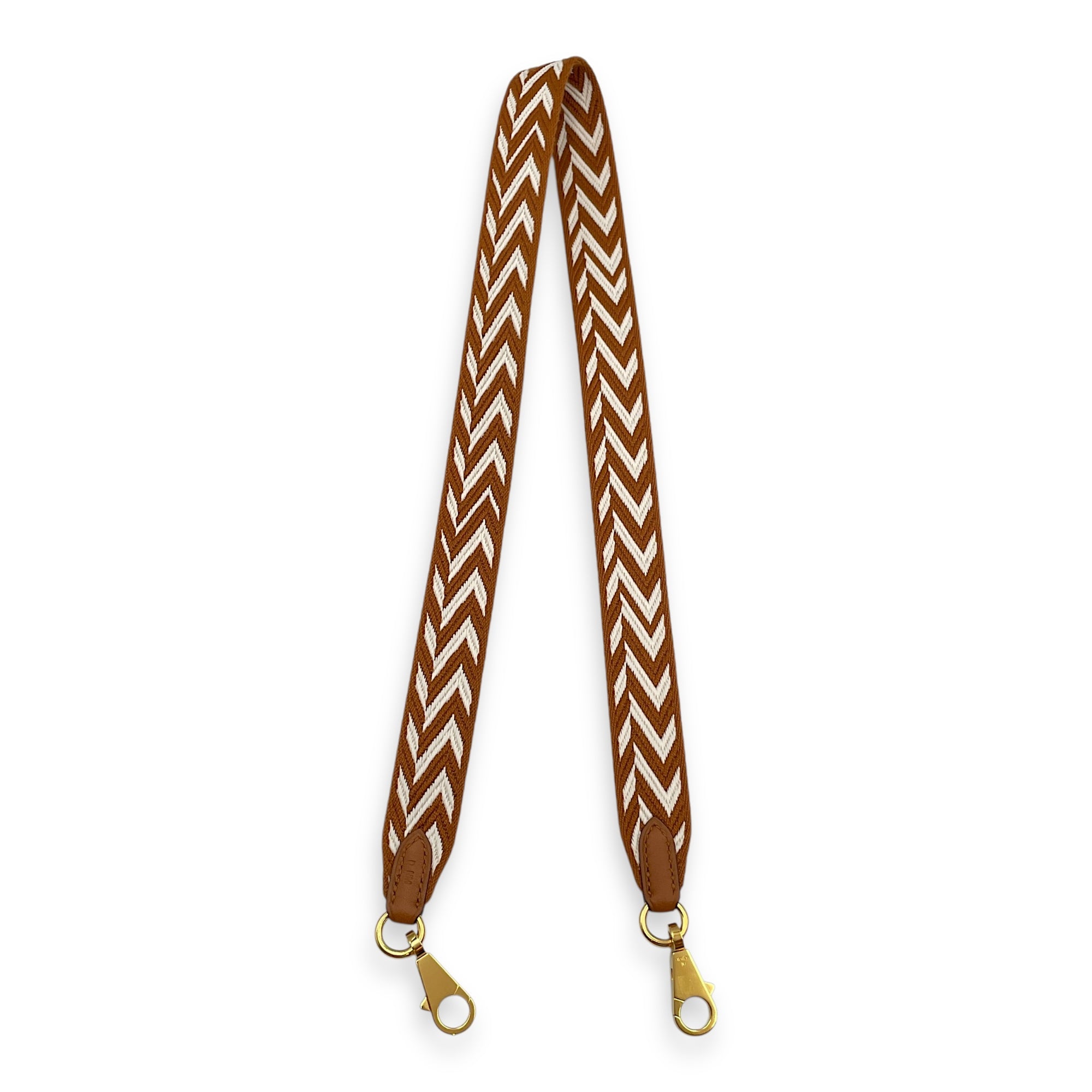 Sangle Cavale 25mm by 70cm Gold Bag Accessory in Swift, Gold hardware