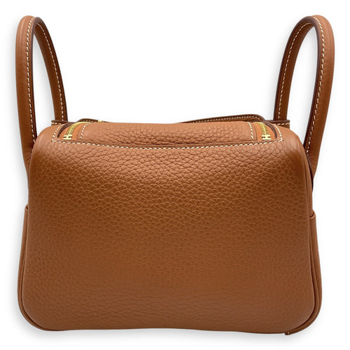 Lindy II Mini Gold in Clemence, Gold hardware