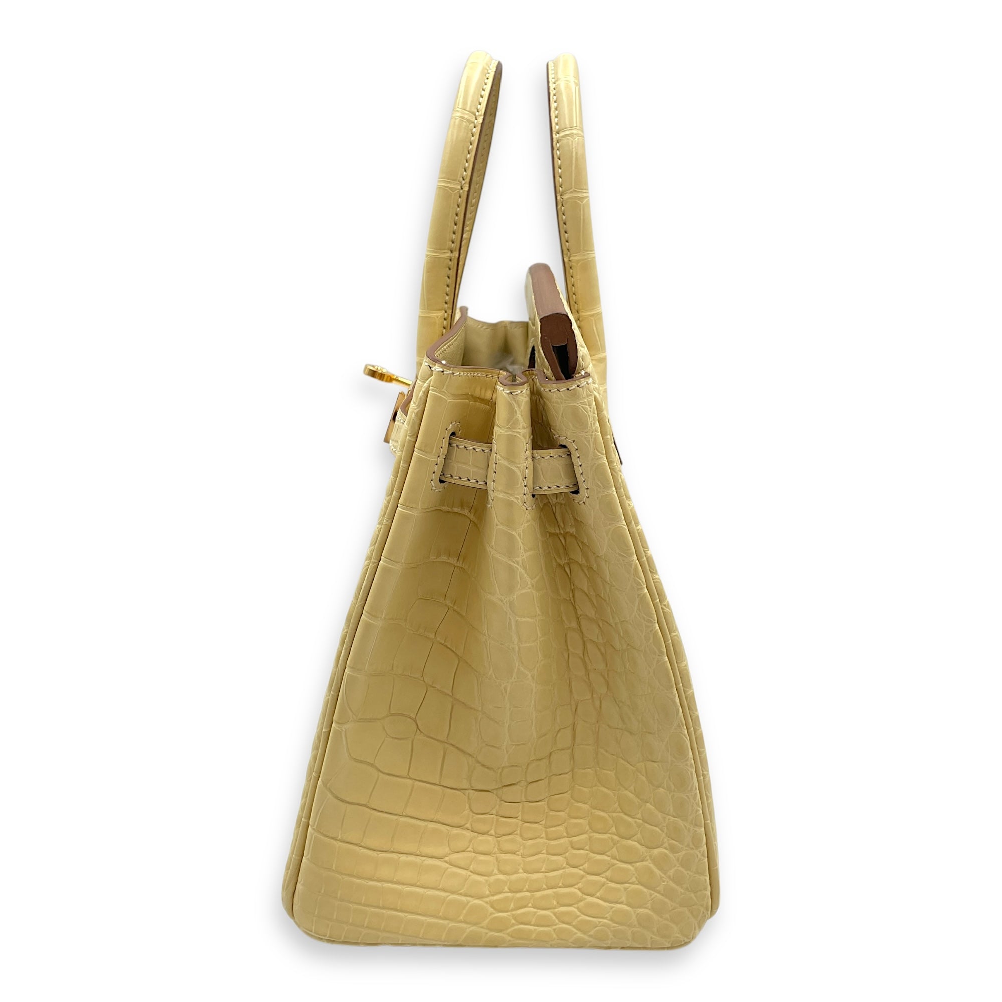 Birkin 25 Vanille in Matte Alligator, Gold hardware