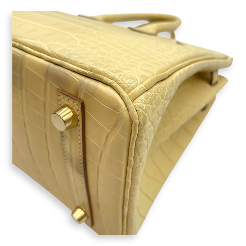 Birkin 25 Vanille in Matte Alligator, Gold hardware