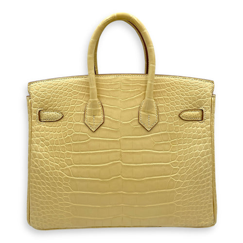 Birkin 25 Vanille in Matte Alligator, Gold hardware