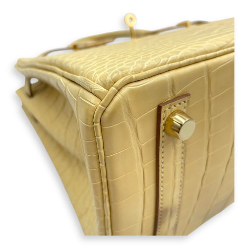 Birkin 25 Vanille in Matte Alligator, Gold hardware