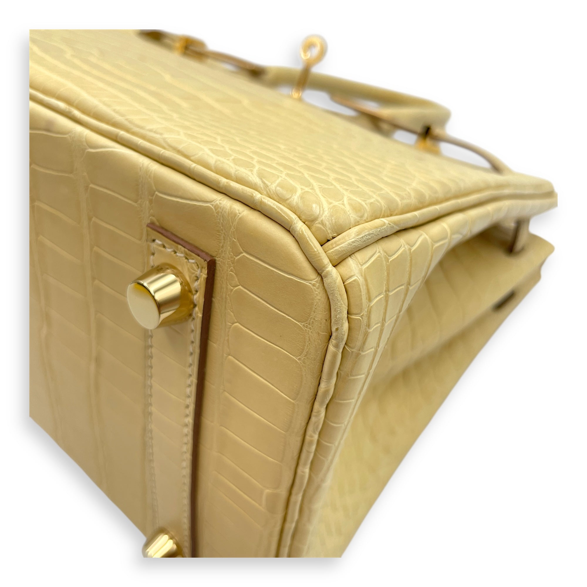 Birkin 25 Vanille in Matte Alligator, Gold hardware