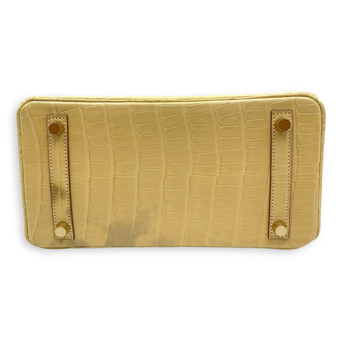 Birkin 25 Vanille in Matte Alligator, Gold hardware