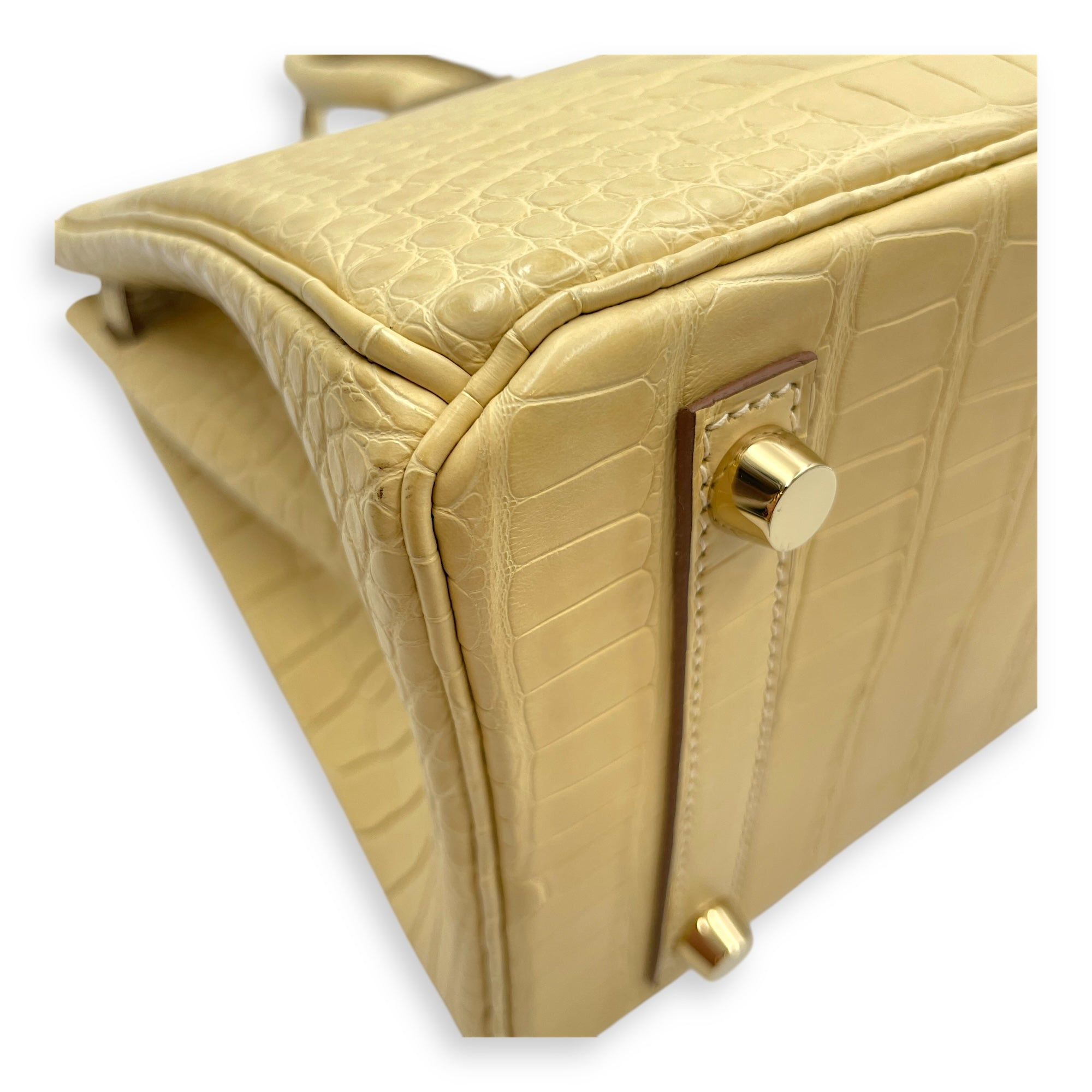 Birkin 25 Vanille in Matte Alligator, Gold hardware