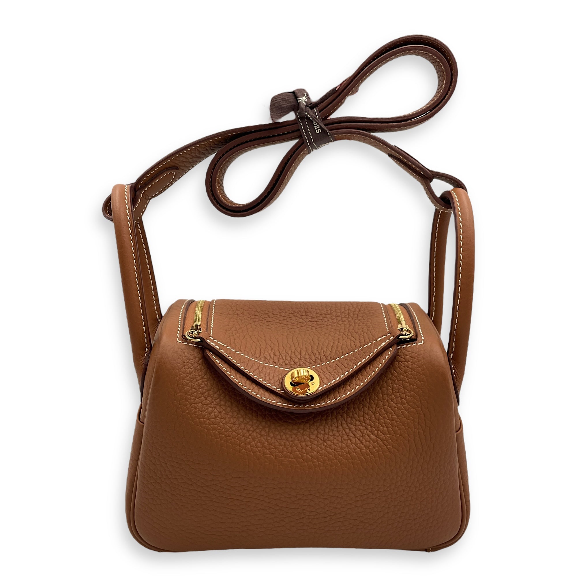 Lindy II Mini Gold in Clemence, Gold hardware