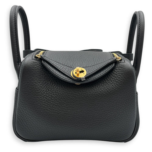 Lindy II Mini Black in Clemence Gold hardware