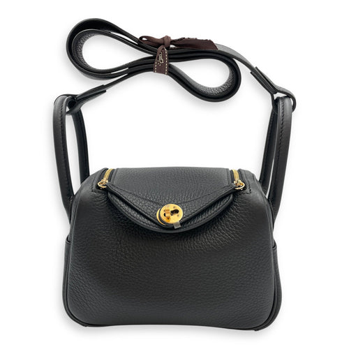 Lindy II Mini Black in Clemence Gold hardware
