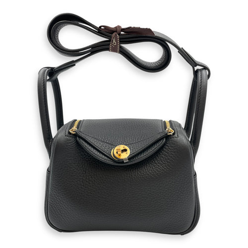 Lindy II Mini Black in Clemence, Gold hardware
