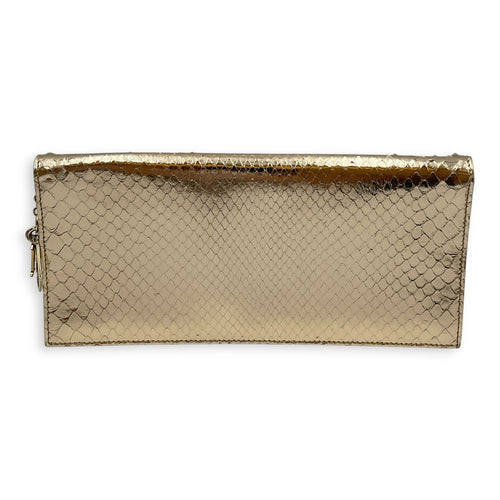 Lady Dior Gold Clutch in Python, Gold hardware