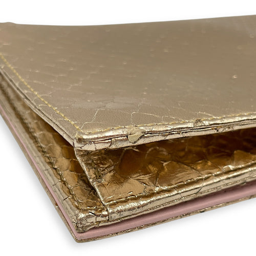 Lady Dior Gold Clutch in Python, Gold hardware