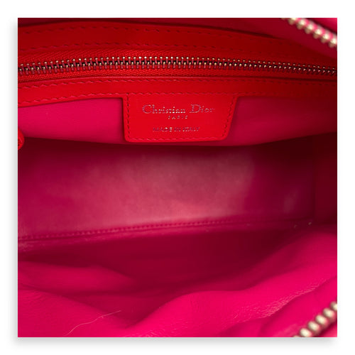 Lady Dior Medium Multi-colour Top Handle Bag in Lambskin, Silver hardware