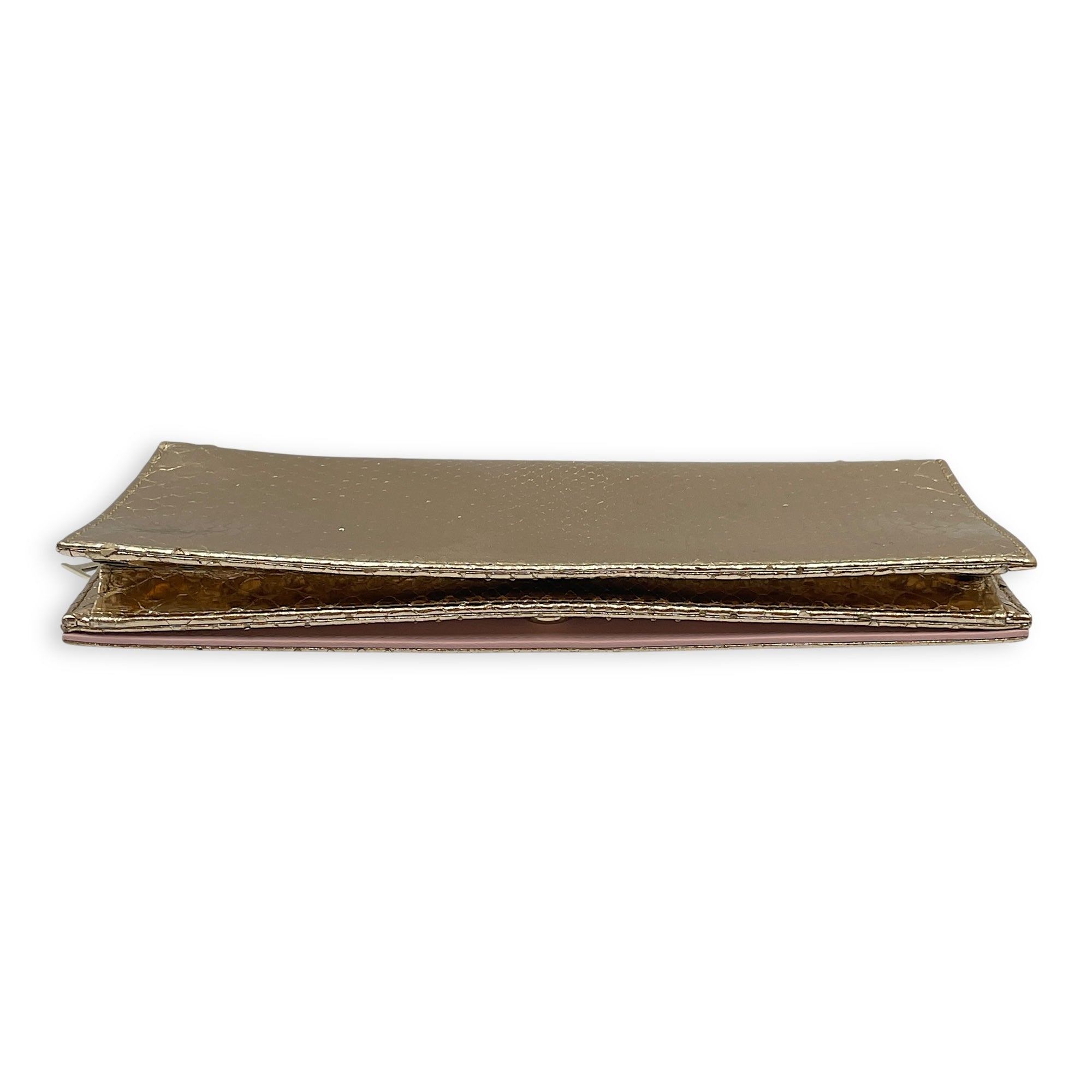 Lady Dior Gold Clutch in Python, Gold hardware