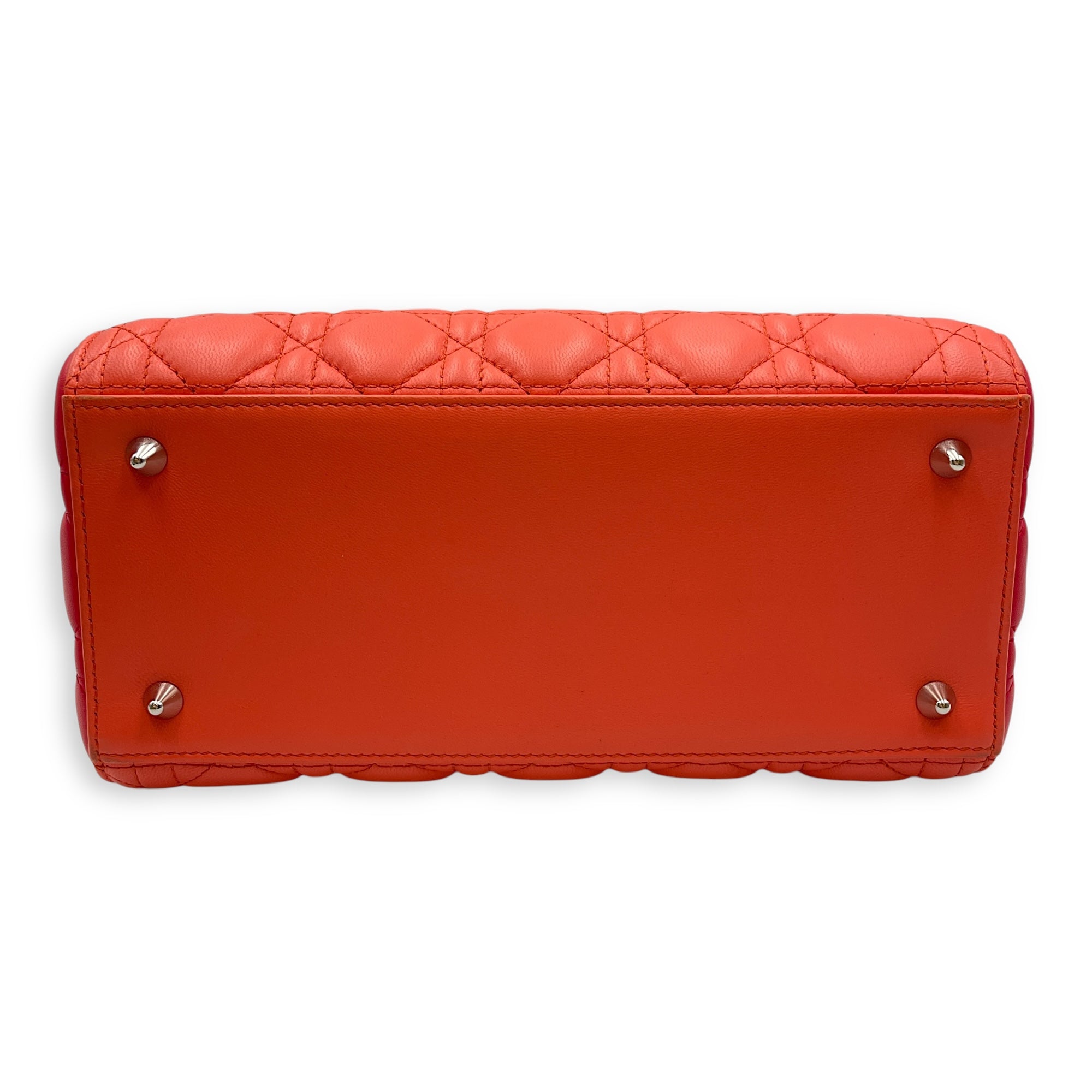 Lady Dior Medium Multi-colour Top Handle Bag in Lambskin, Silver hardware