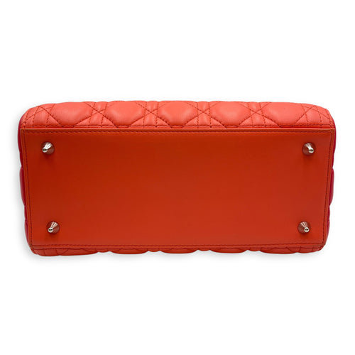 Lady Dior Medium Multi-colour Top Handle Bag in Lambskin, Silver hardware