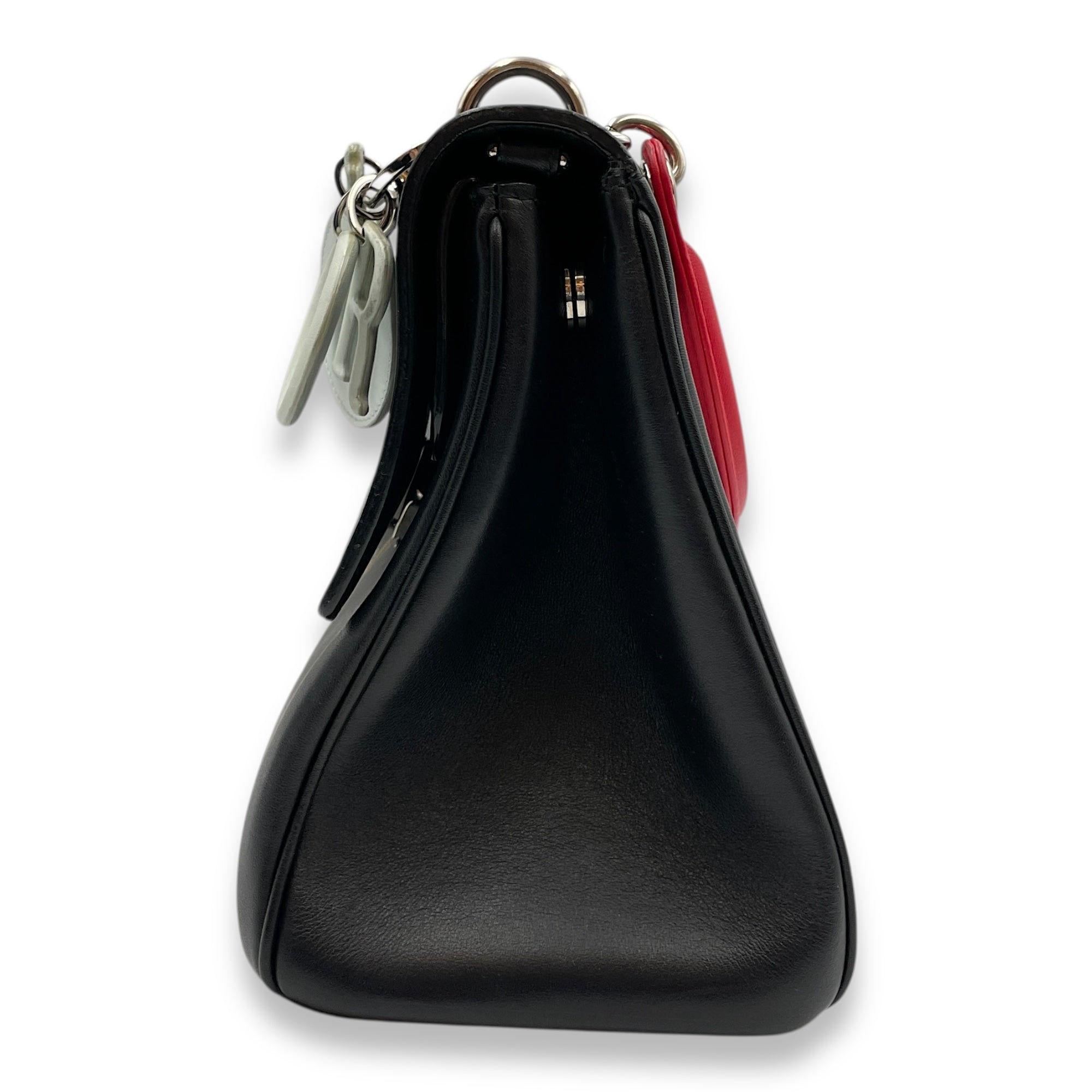 Dior Spring/Summer 2015 Collection Black Top Handle Bag in Calfskin, Silver hardware