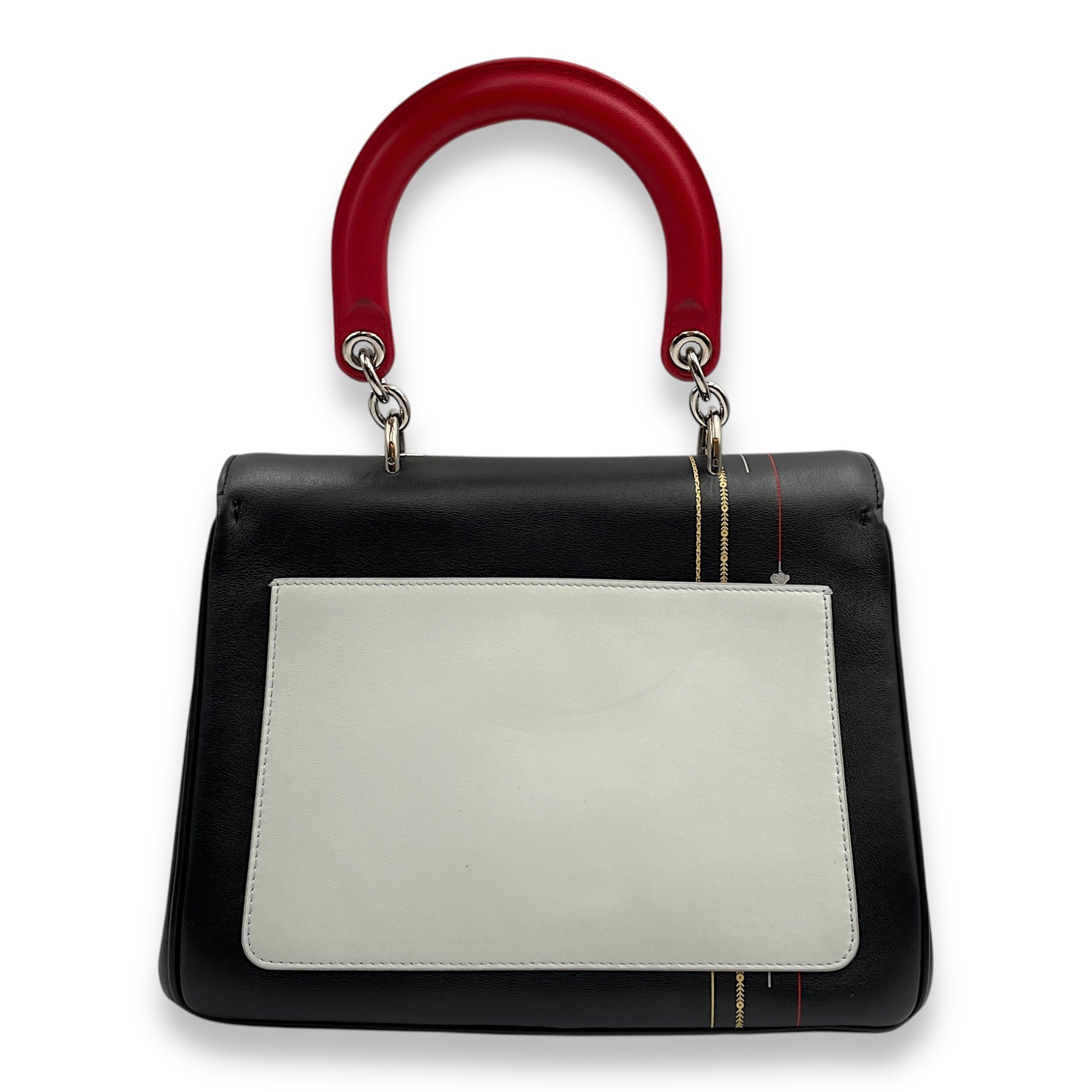 Dior Spring/Summer 2015 Collection Black Top Handle Bag in Calfskin, Silver hardware