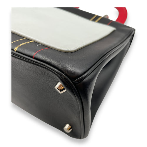 Dior Spring/Summer 2015 Collection Black Top Handle Bag in Calfskin, Silver hardware