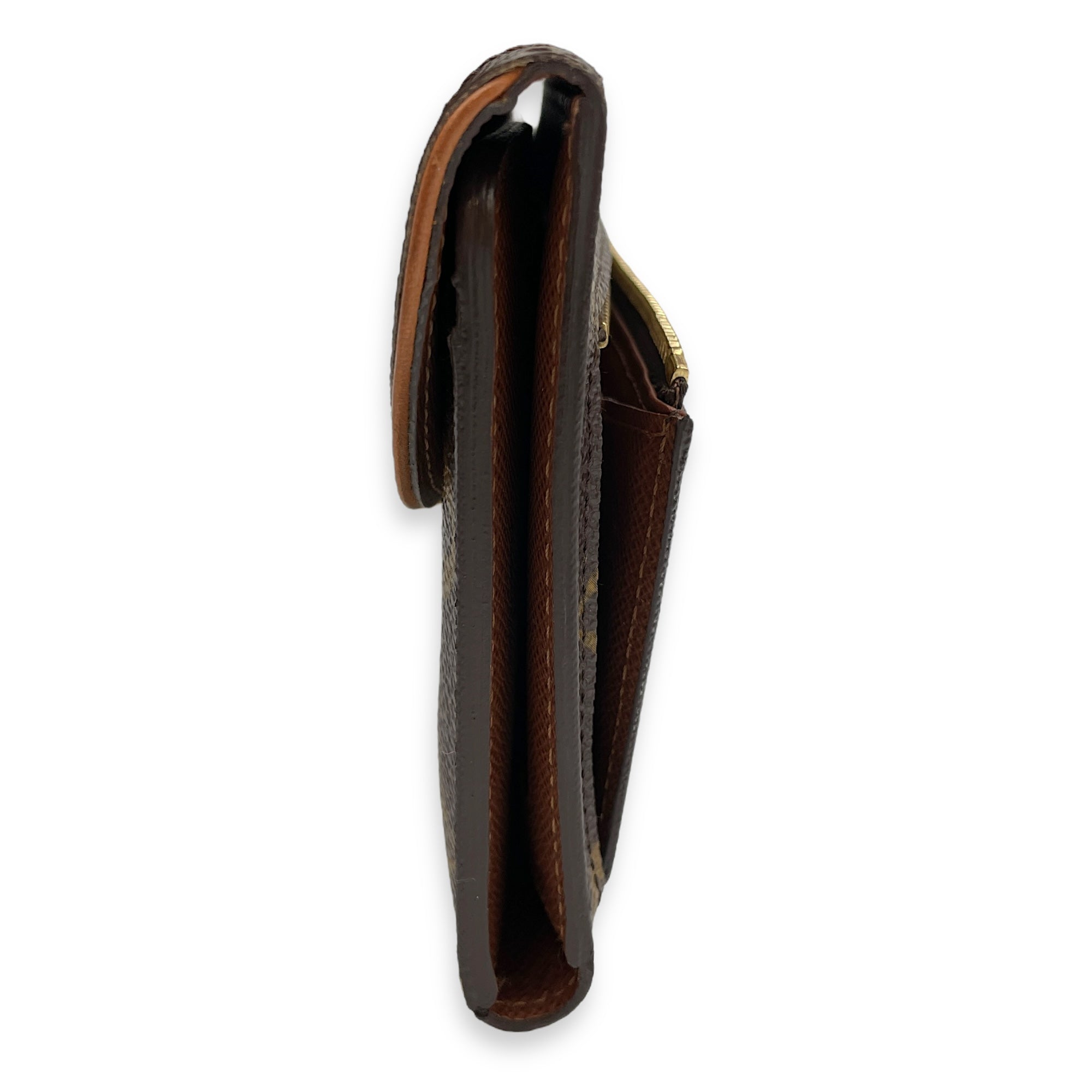 Monogram Eugenie Long Wallet in Coated Canvas, Gold hardware
