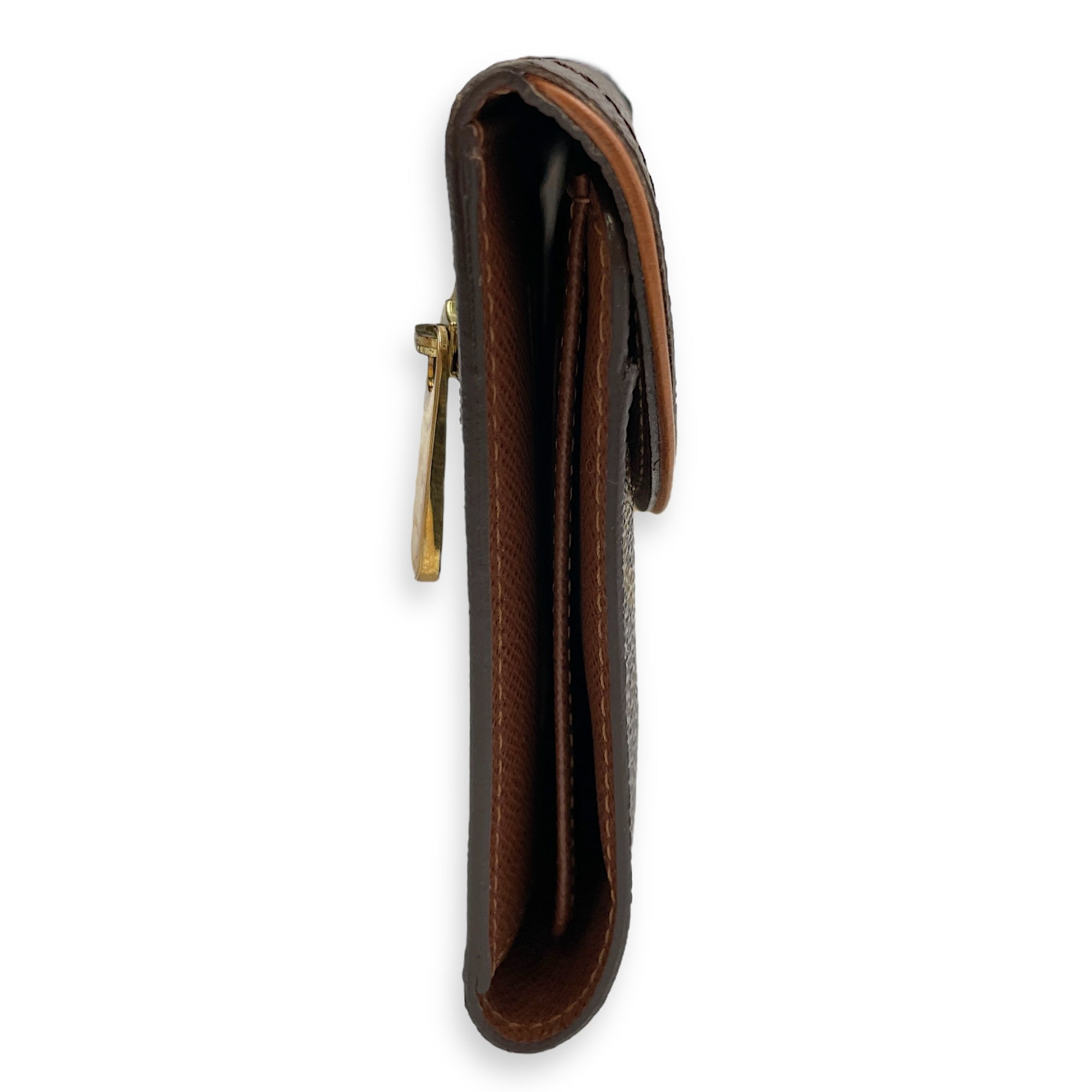 Monogram Eugenie Long Wallet in Coated Canvas, Gold hardware