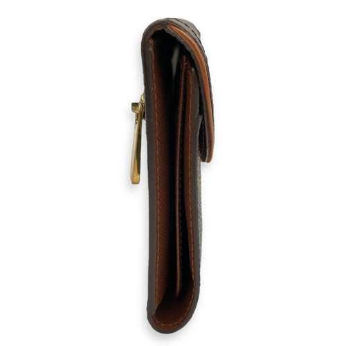 Monogram Eugenie Long Wallet in Coated Canvas, Gold hardware