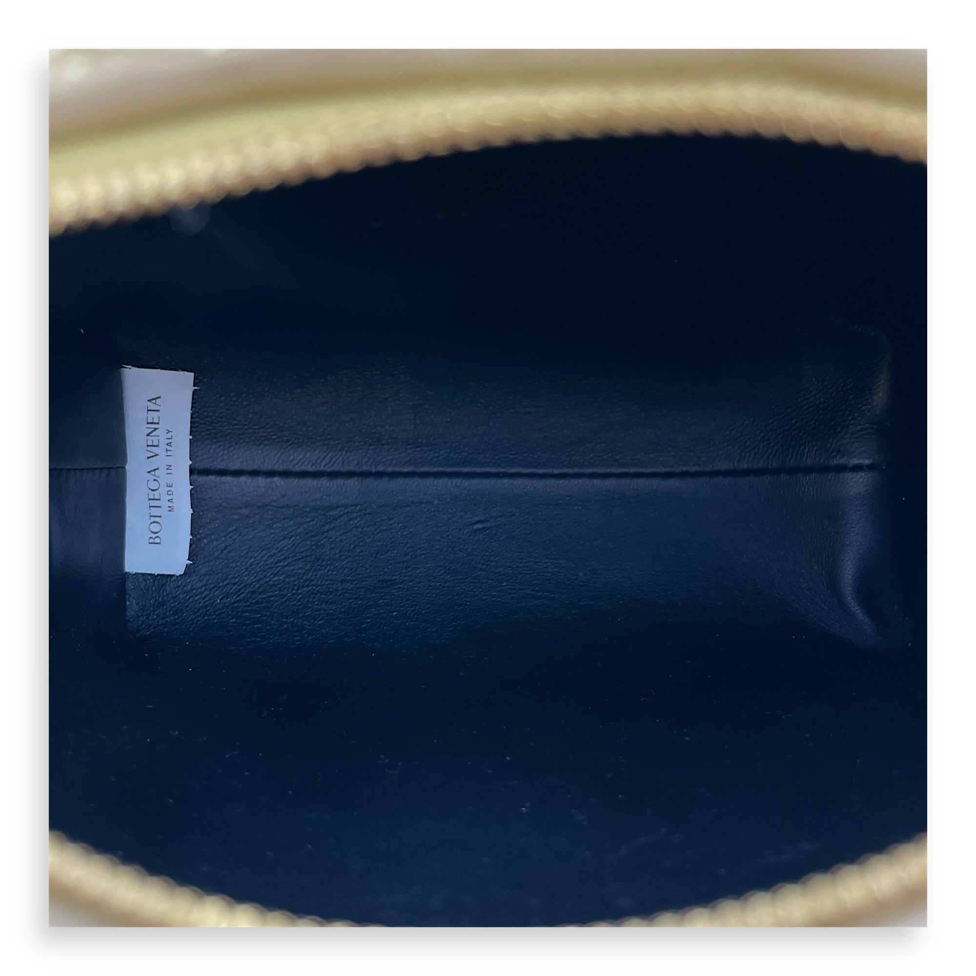 Long Loop Mini Metallic Gold Camera Bag in Intrecciato