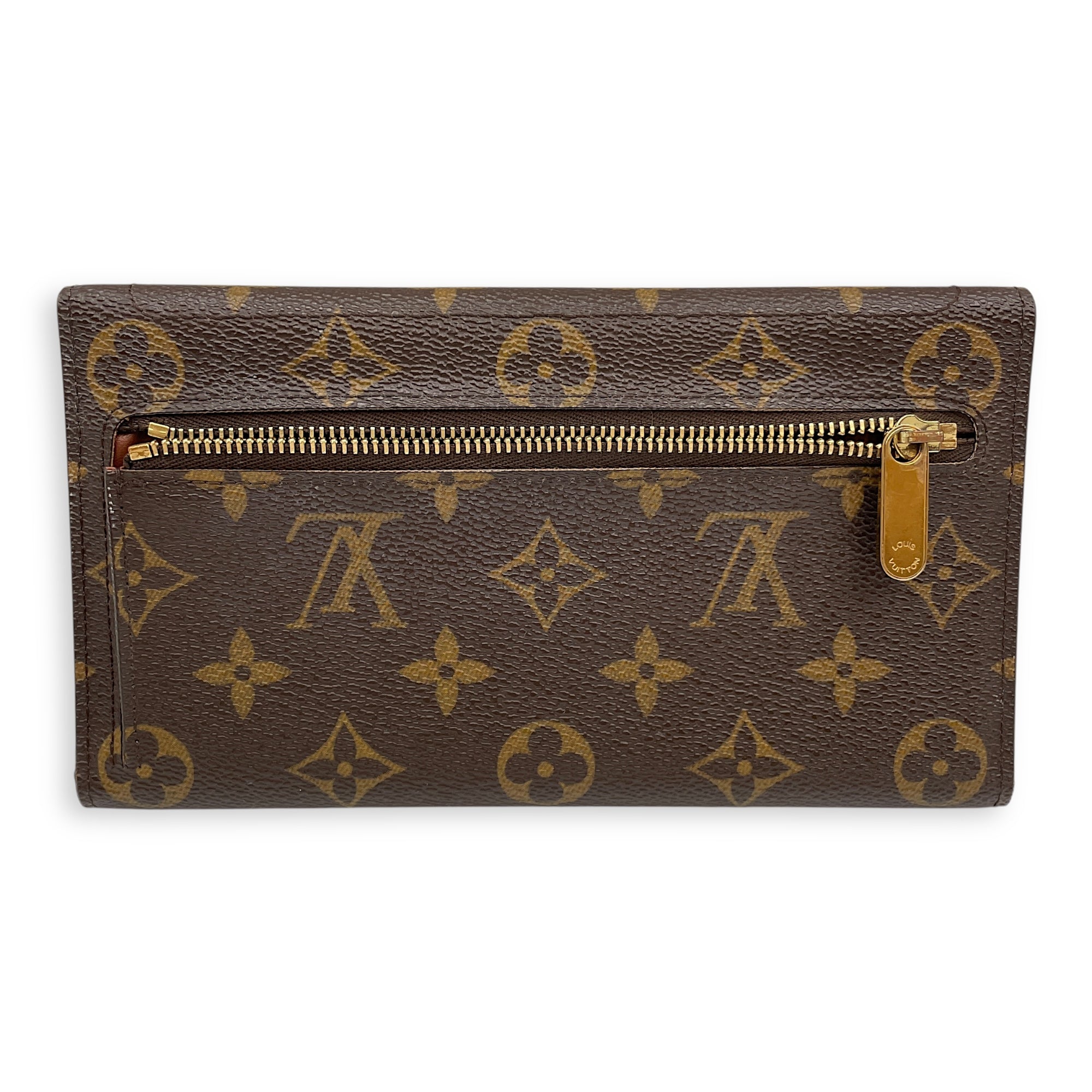 Monogram Eugenie Long Wallet in Coated Canvas, Gold hardware