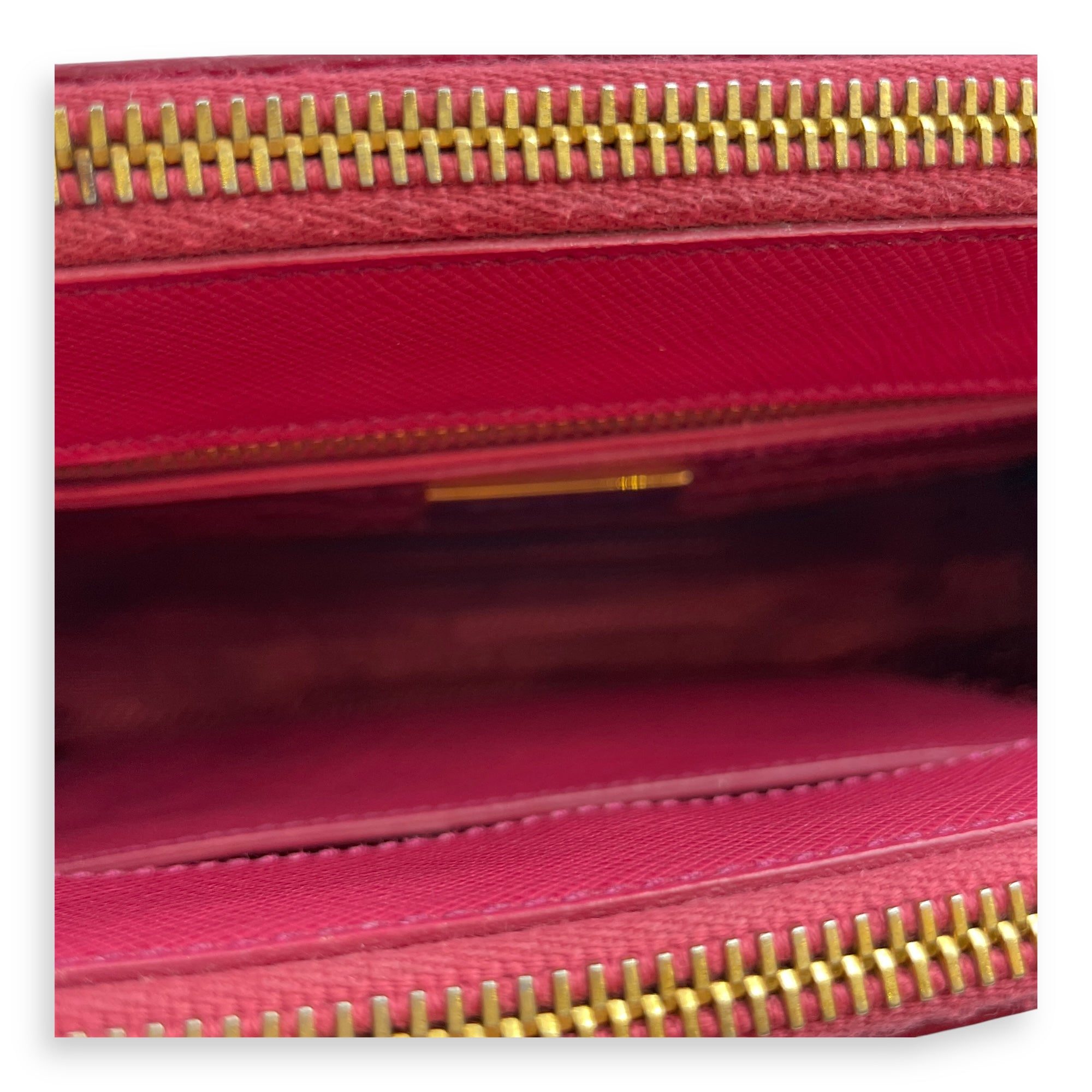 Lux Pink Top Handle Bag in Saffiano Leather, Gold hardware