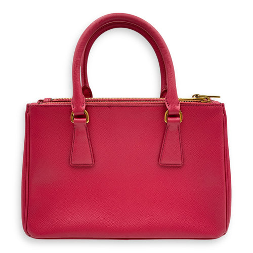 Lux Pink Top Handle Bag in Saffiano Leather, Gold hardware
