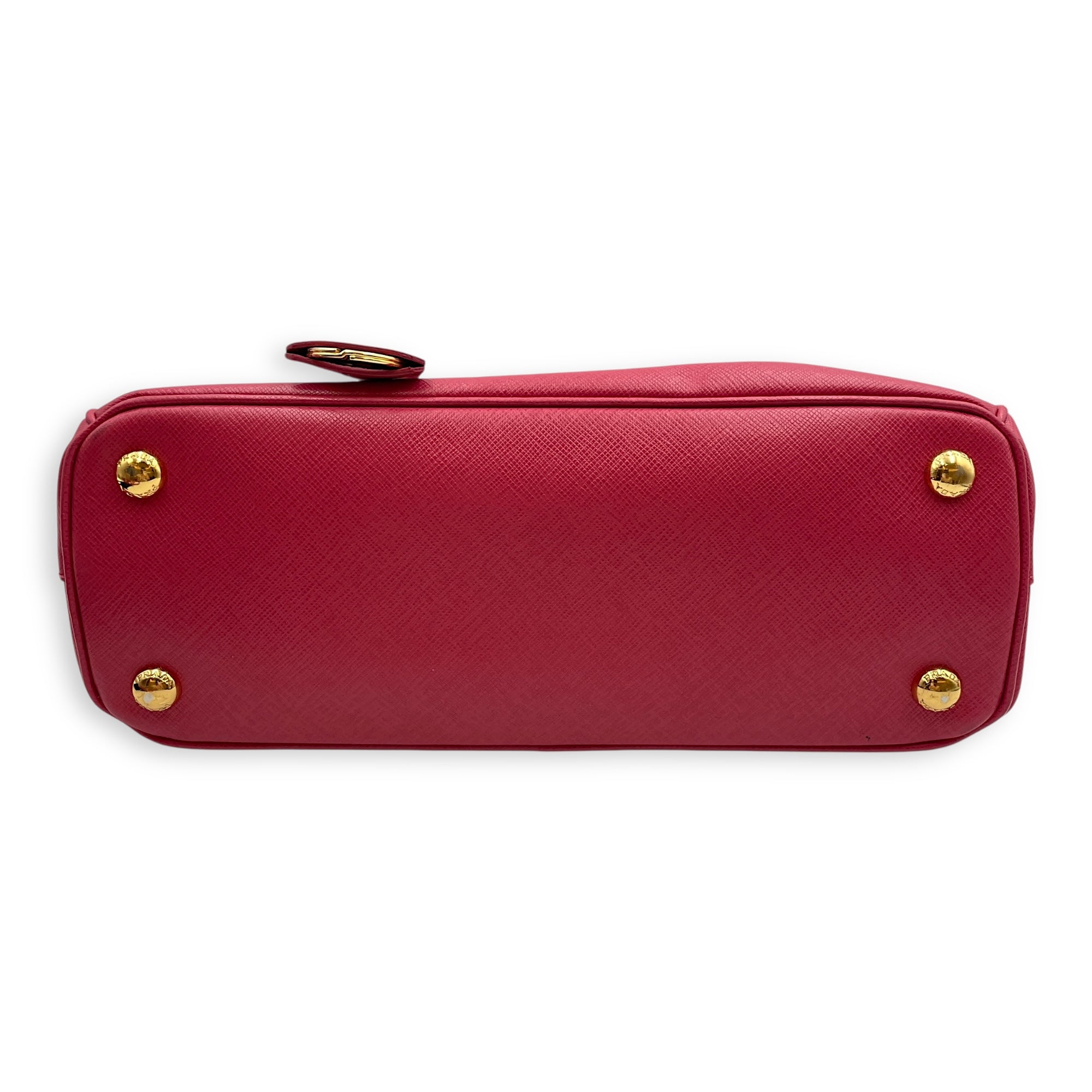 Lux Pink Top Handle Bag in Saffiano Leather, Gold hardware
