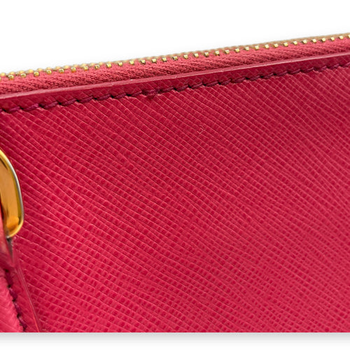 Lux Pink Top Handle Bag in Saffiano Leather, Gold hardware