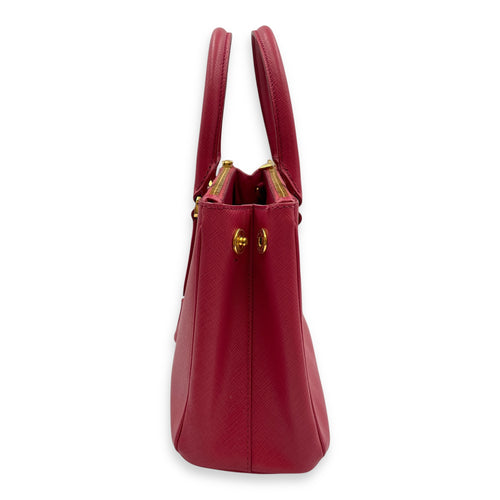 Lux Pink Top Handle Bag in Saffiano Leather, Gold hardware