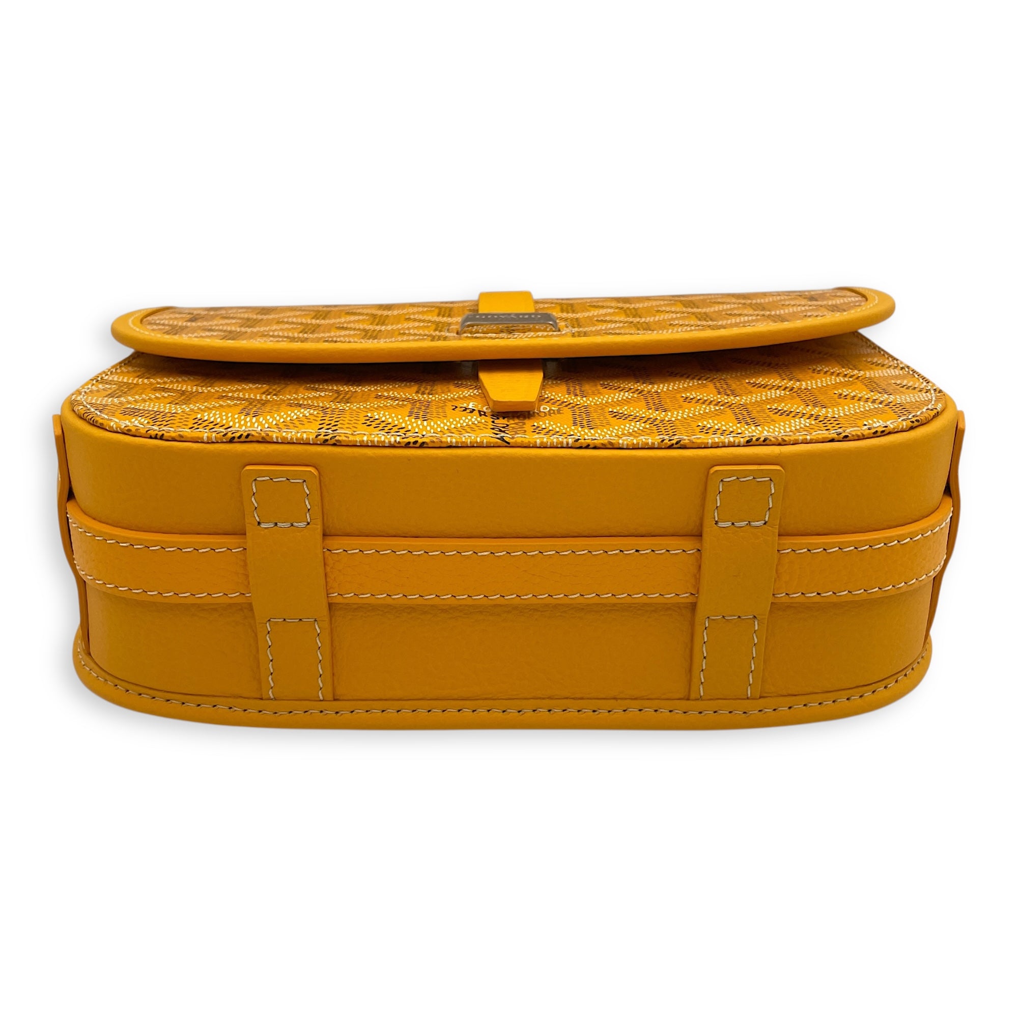 Belvedere PM Yellow Crossbody Bag in Canvas, Silver hardware