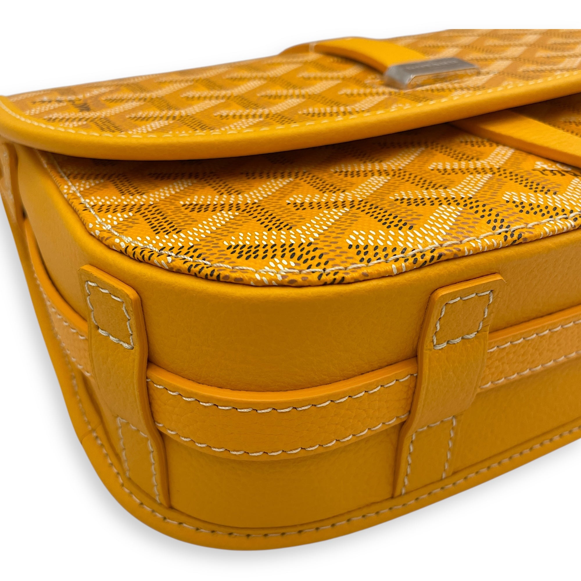 Belvedere PM Yellow Crossbody Bag in Canvas, Silver hardware