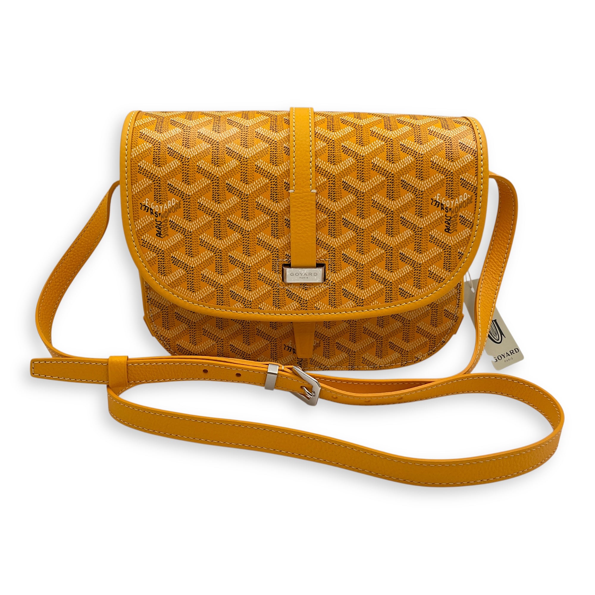 Belvedere PM Yellow Crossbody Bag in Canvas, Silver hardware