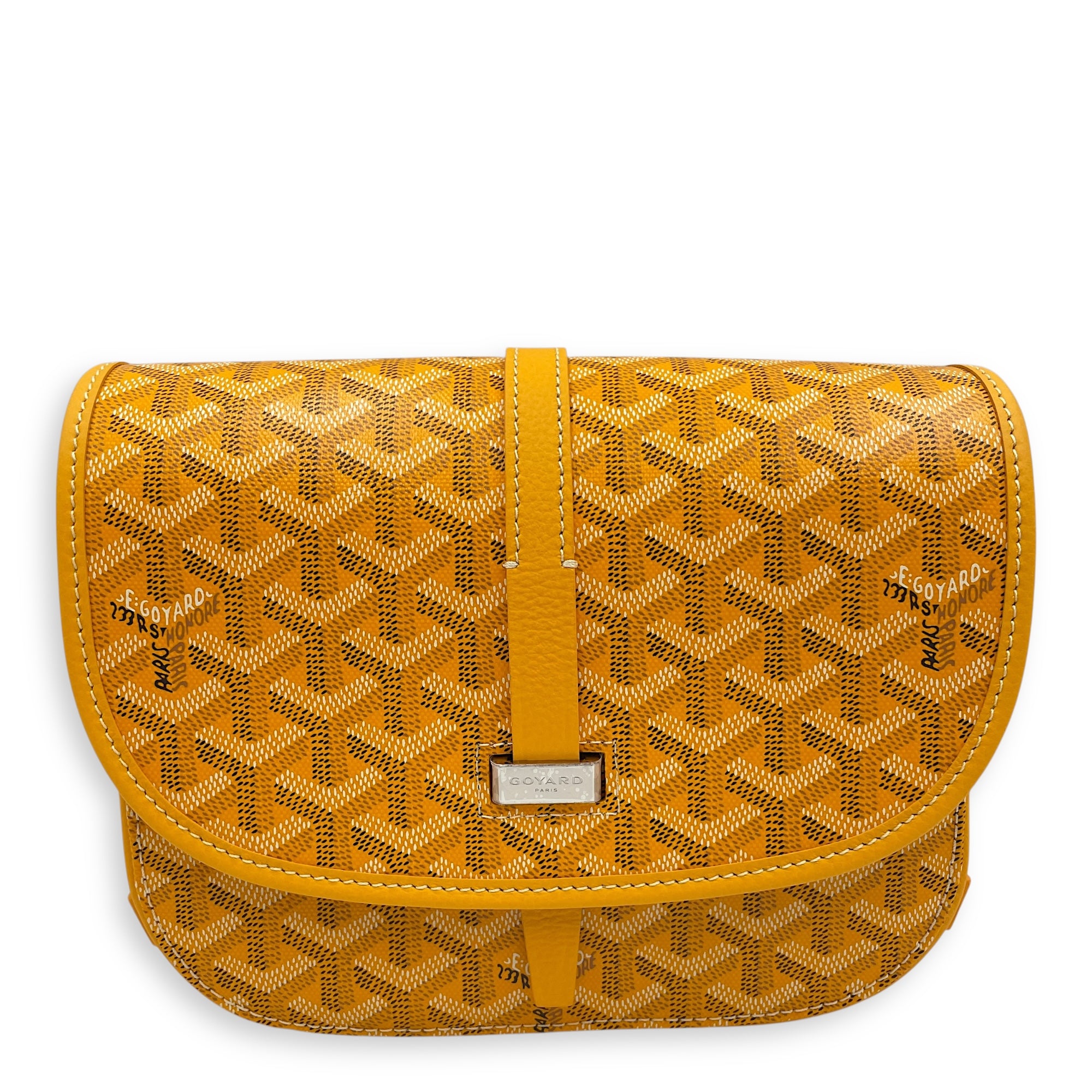 Belvedere PM Yellow Crossbody Bag in Canvas, Silver hardware