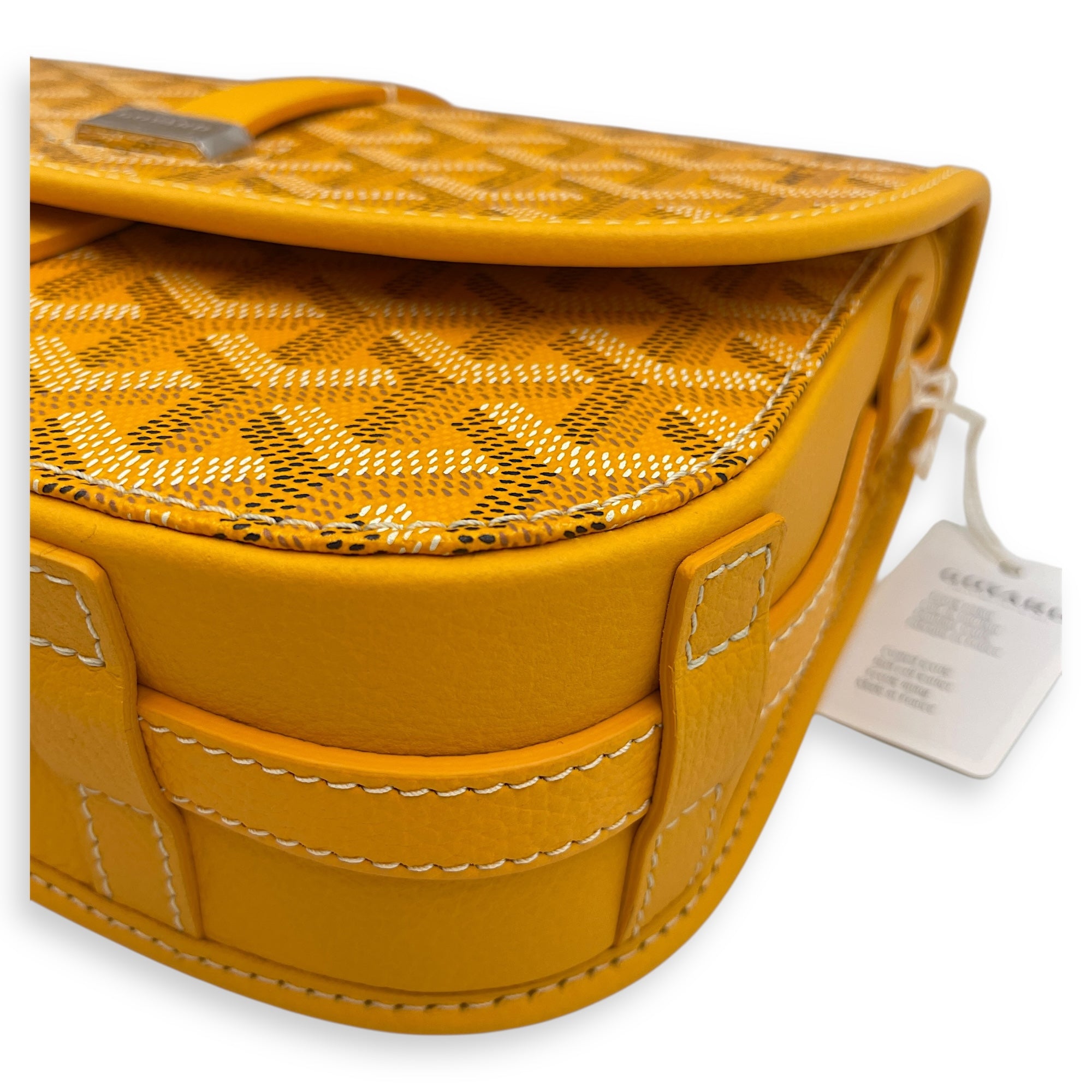 Belvedere PM Yellow Crossbody Bag in Canvas, Silver hardware