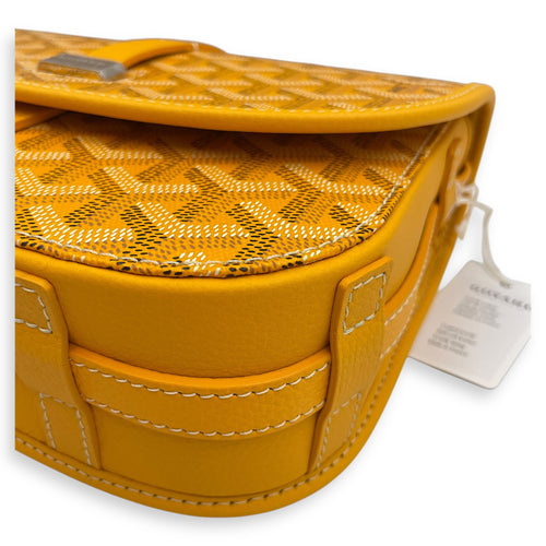 Belvedere PM Yellow Crossbody Bag in Canvas, Silver hardware