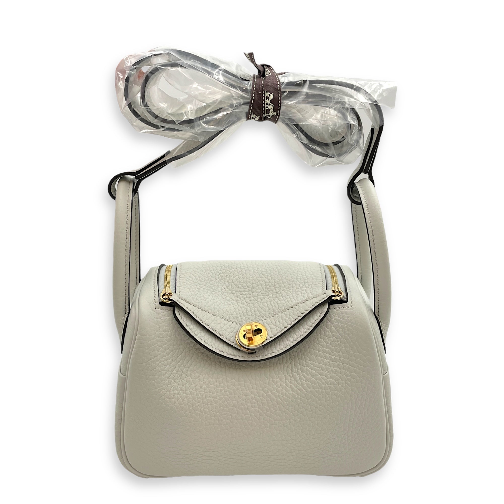 Lindy II Mini Blue in Clemence, Gold hardware