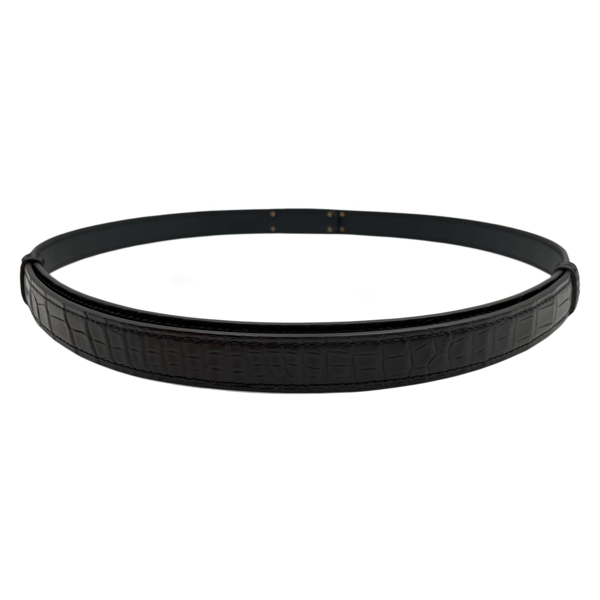 Kelly 18 Black Belt in Matte Alligator, Gold hardware