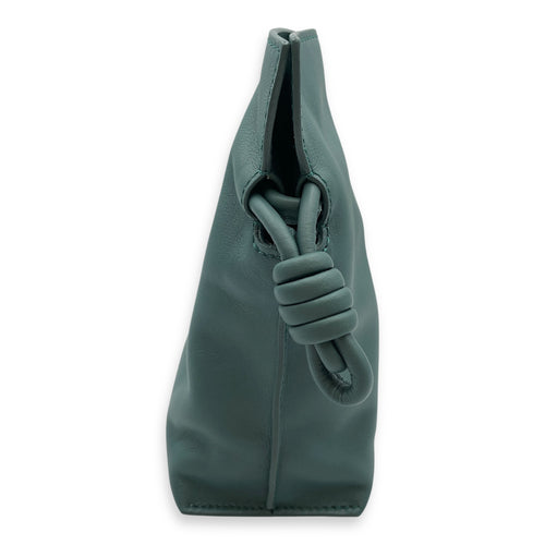 Flamenco Green Shoulder Bag in Nappa Leather, Gold hardware