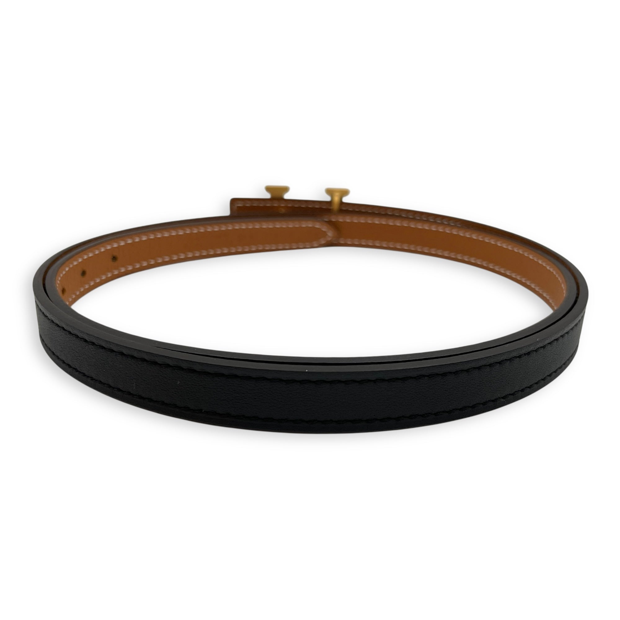 H 13mm X 75cm Black/Gold Belt Kit in Swift/Epsom, Gold hardware