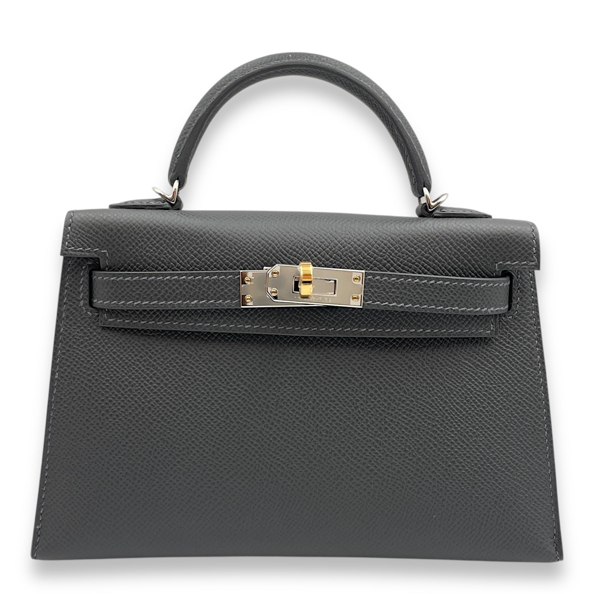Sellier Kelly 20 Ardoise in Epsom, Electrum hardware