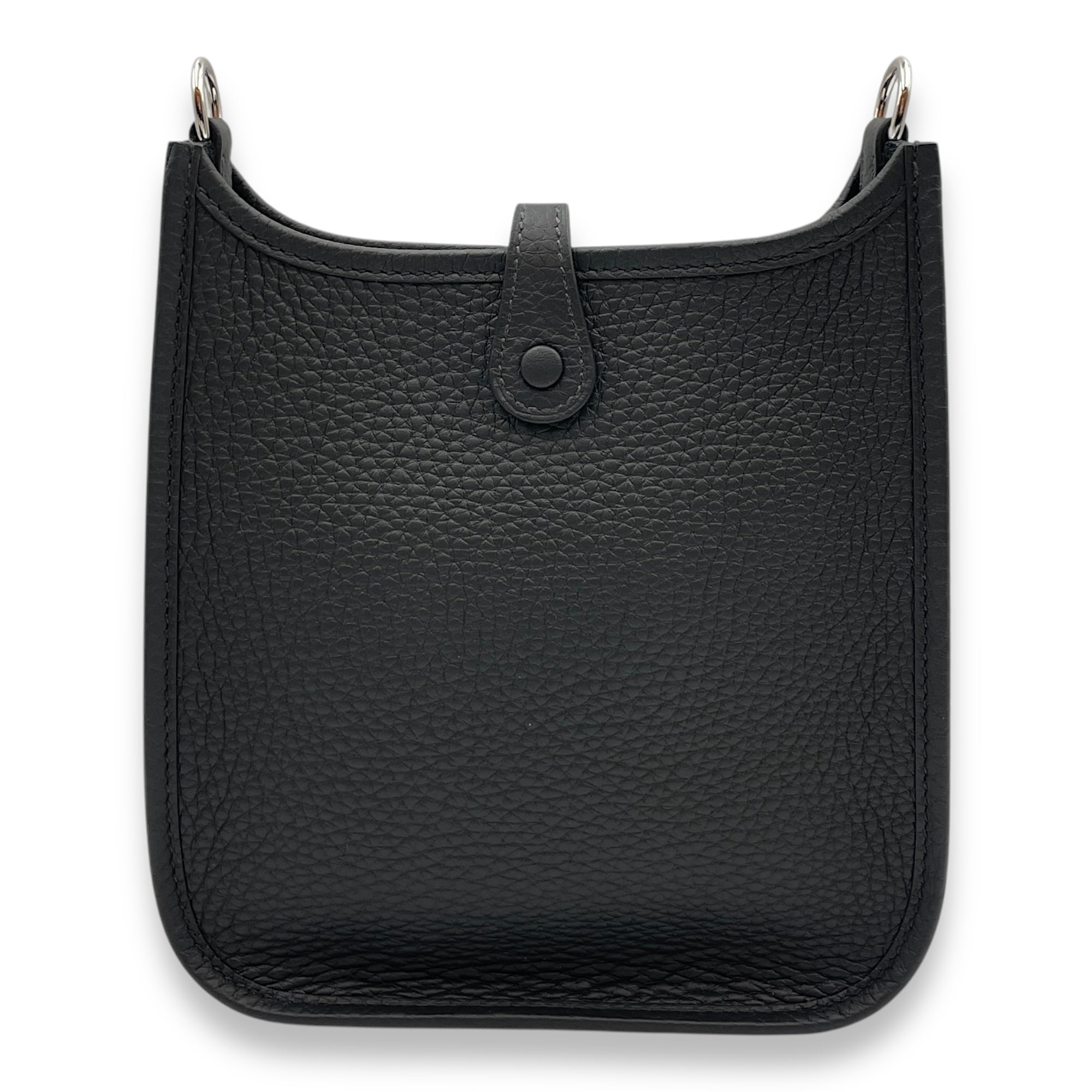 Evelyne (Short Strap) Mini Black in Clemence, Palladium hardware