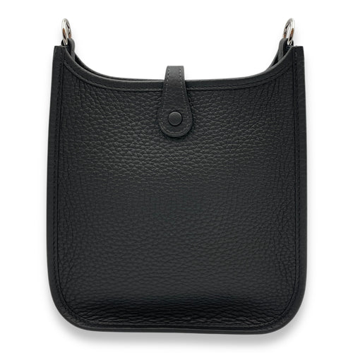 Evelyne (Short Strap) Mini Black in Clemence, Palladium hardware