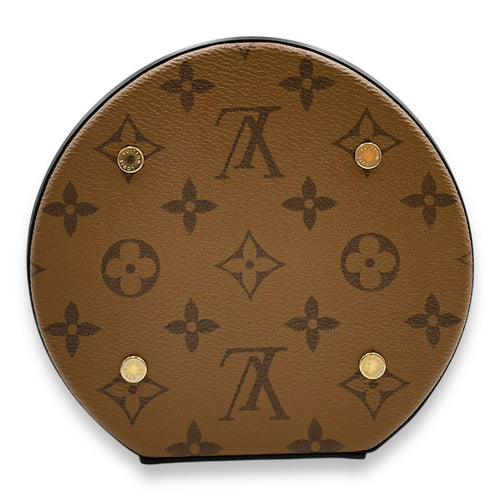 Monogram Reverso Cannes Brown Shoulder Bag in Coated Canvas, Gold hardware