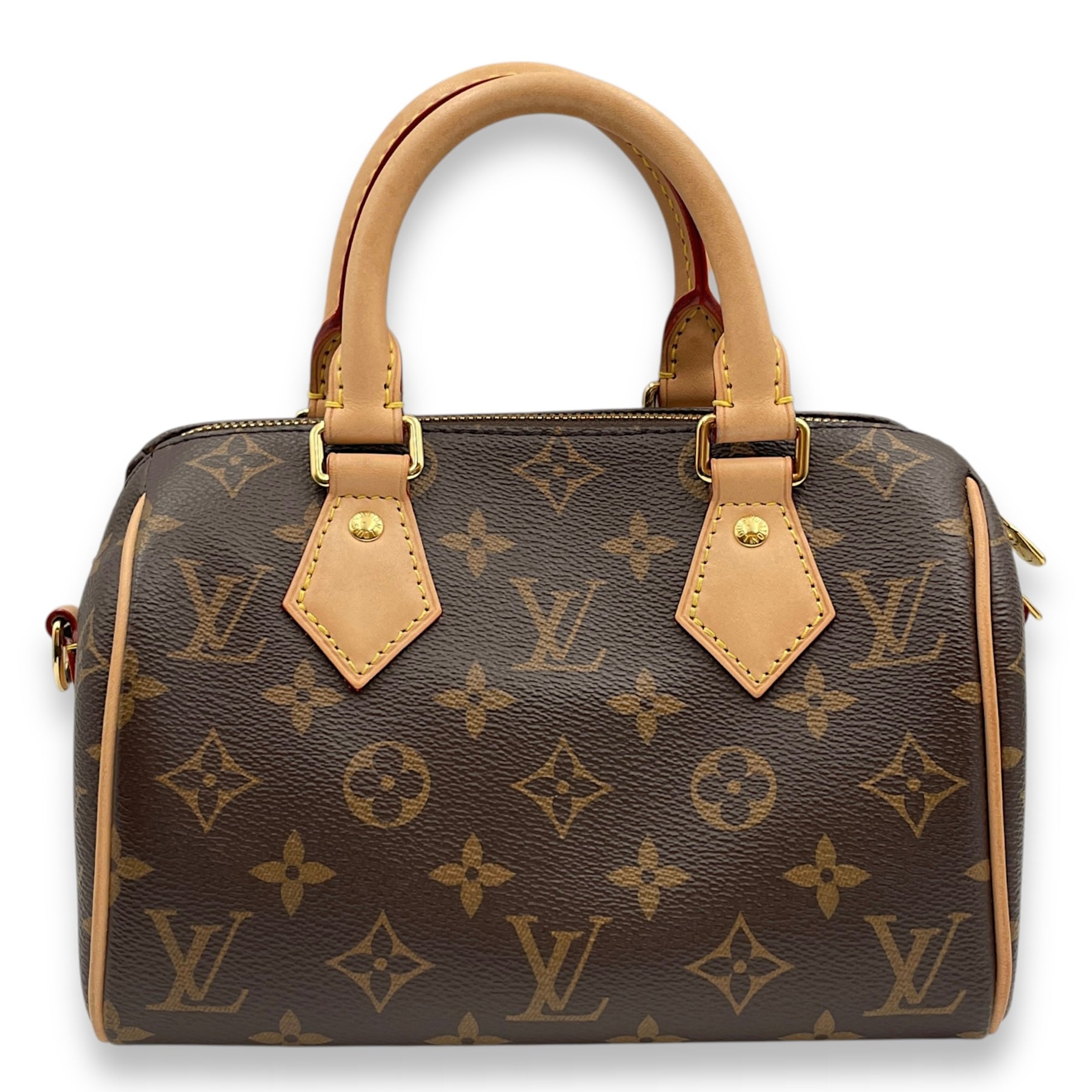 Monogram Speedy 20 Brown Monogram Crossbody Bag in Coated Canvas, Gold hardware