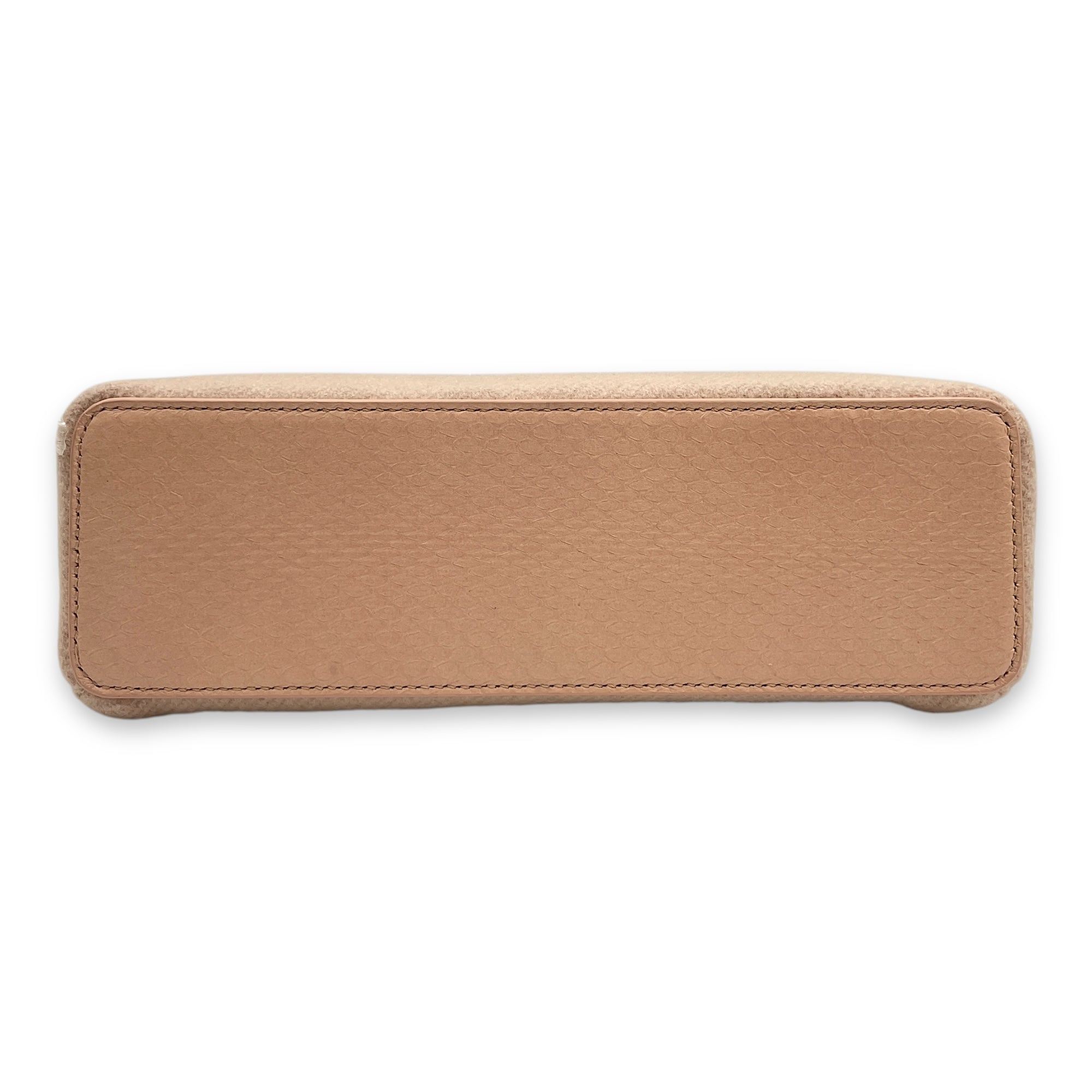 Extra Pocket 19 Pale Pink Top Handle Bag in cashmere/python, Silver hardware