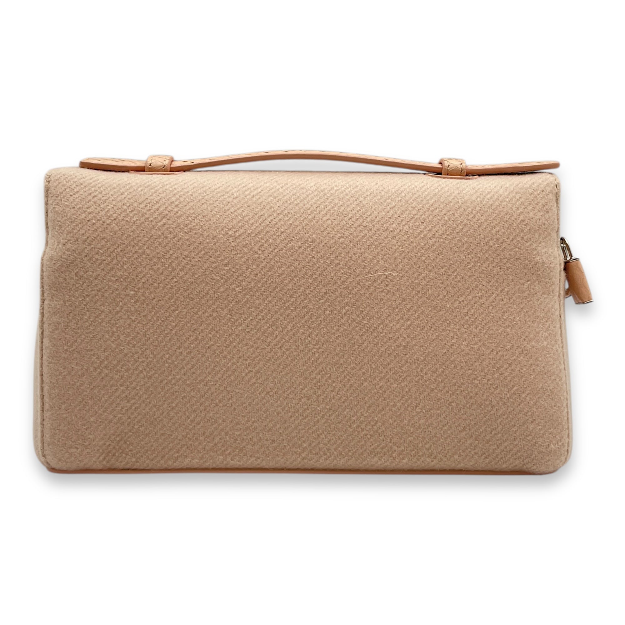 Extra Pocket 19 Pale Pink Top Handle Bag in cashmere/python, Silver hardware